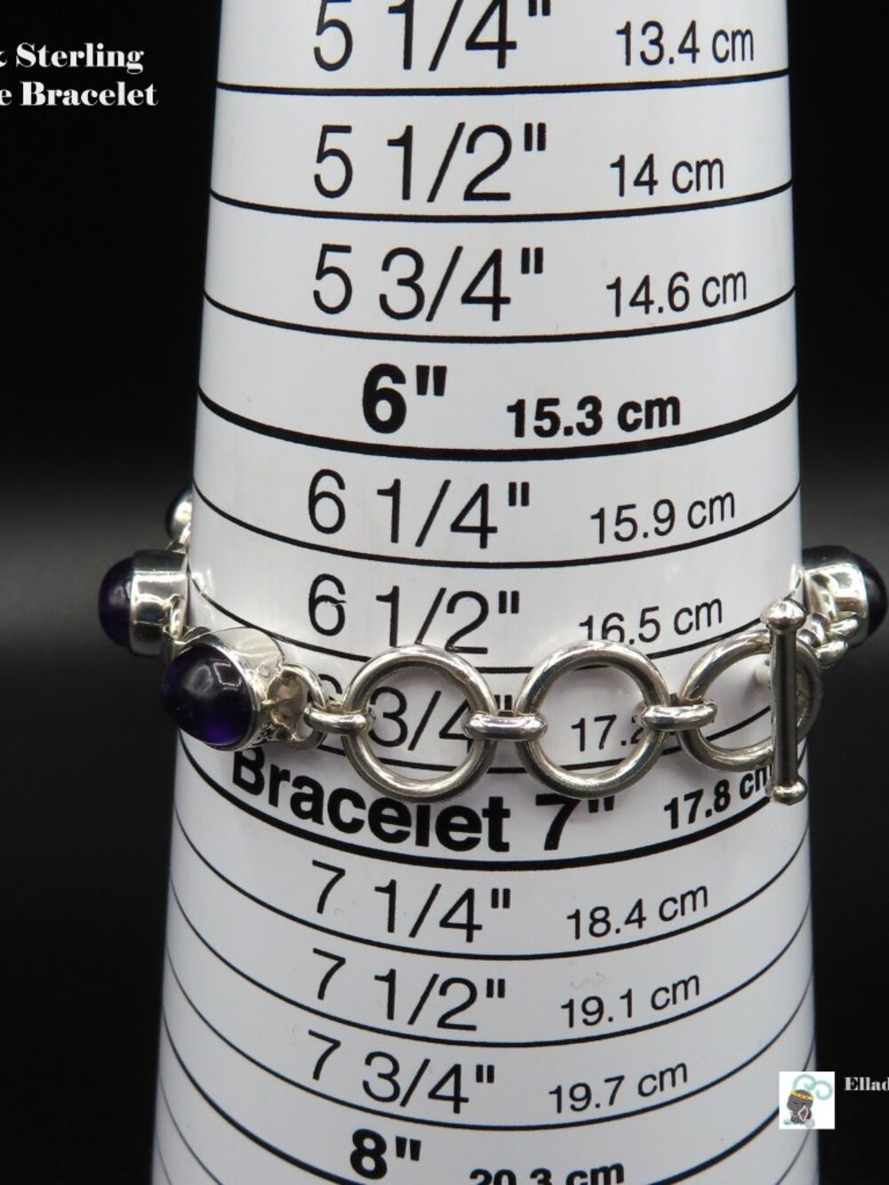 [SALE] Sterling Silver & Amethyst Toggle Bracelet - Picture 9 of 11